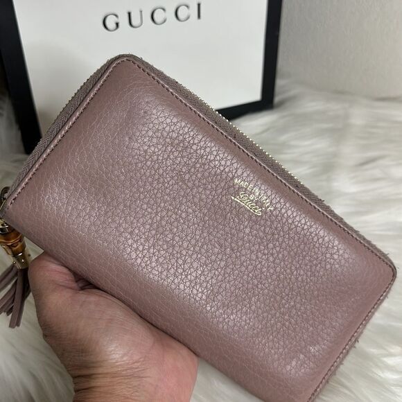 💯Authentic Gucci Zipped Leather Long Wallet🍀 - Picture 12 of 14